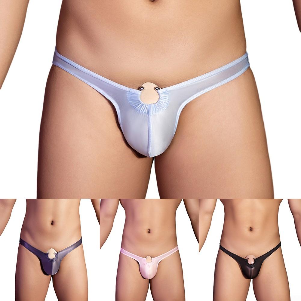 Men Briefs Low Rise Nylon Panties See Through Soft