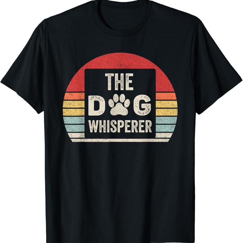 

Vintage Retro The Dog Whisperer T Shirt - Men s Summer Cotton Graphic Tee S разноцветный