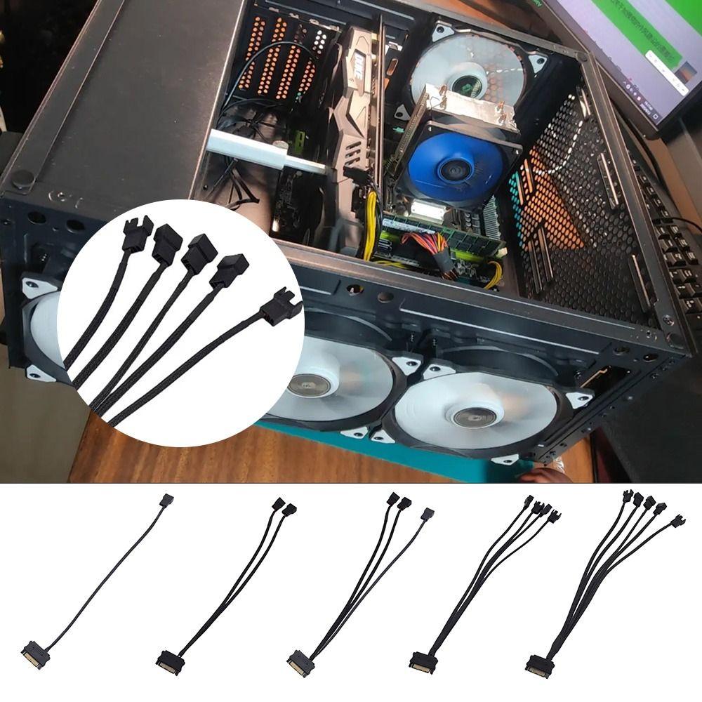 24AWG Power Cord 3Pin/4Pin 4-Pin Connector Professional SATA to 4pin Computer Cooling