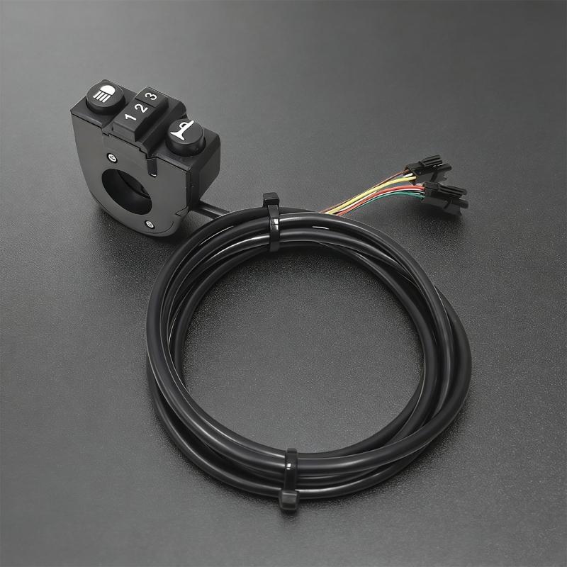Electric Bike Switches With LED Headlights Horn And Speed Control Scooter Switches 3 Speed Controller Extended Power Cord