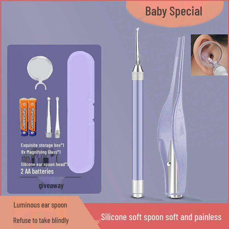 Illuminated Ear & Nose Cleaning Kit for Babies – Battery-Operated Earwax Remover Set