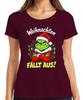 Christmas Falling Out Grinch Xmas Wreath Angry Funny Evil Ladies Tshirt