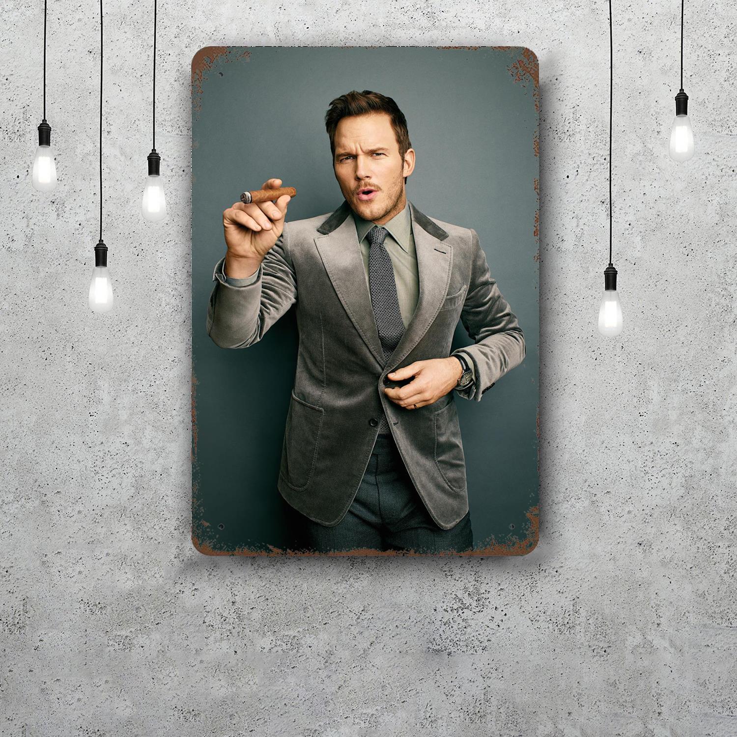 

chris pratt actor Decor Vintage Metal Signs Tin Signs Captain Poster Decor for Bar Pub Club Man Cave Wall Decoration 20x30cm（7.8x11.8inch）