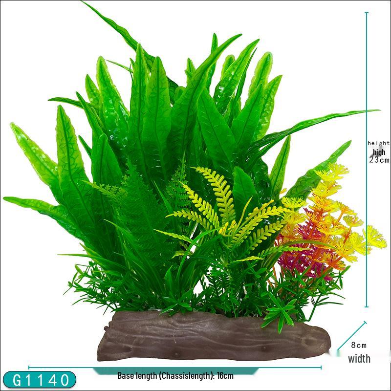 Aquarium Landscaping: Easy Grass Decoration Set with Large Faux Water Plants