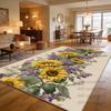 Tappeto Grande Stile Pastorale con Motivo Girasoli per Soggiorno Decorazione Piante Tappeti per Area Divano Casa Tappetino Soffice Lavabile per Giardino