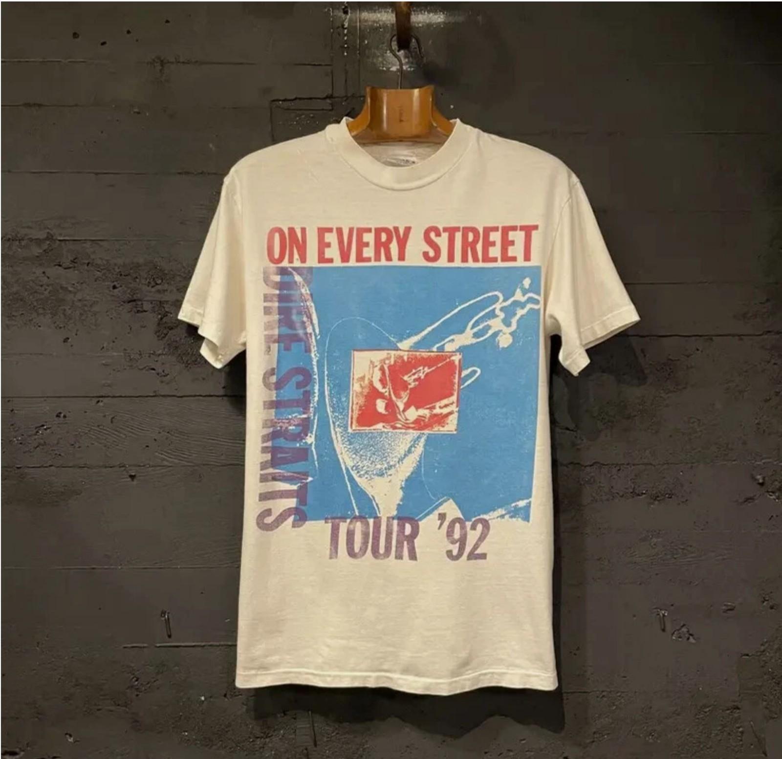 

90-е годы рок-группа Dire Straits On Every Street группа Переиздание футболка винтаж L