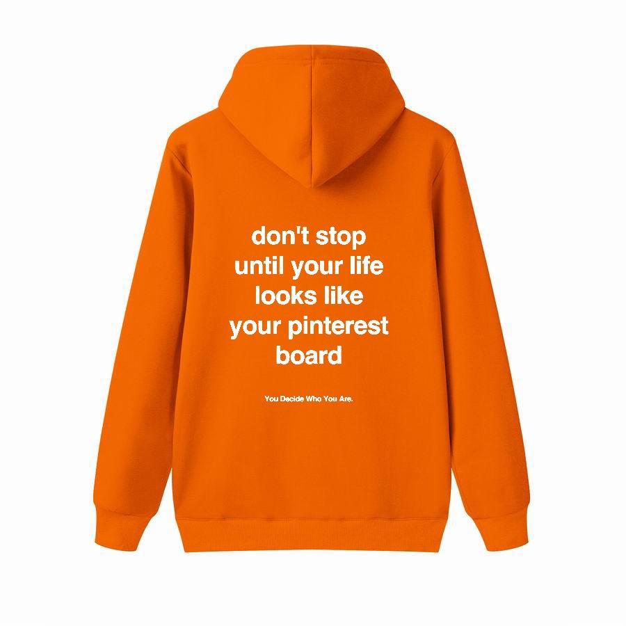 Don't stop Hoodie Loose Plus Hoodie, Kangaroo Pocket Letter Hoodie