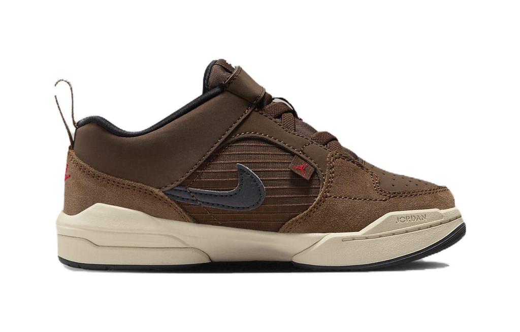 Jordan Air Jordan 1 Leather Versatile Anti kick Low top Kids Lifestyle Shoes Brown Children Aged 3 7 Years Old DX4398-200
