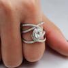 Accessories, Creative Cross Zircon Ring, Fashion Ladies Engagement Ring