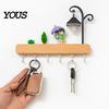 Space Saving Organizer for Keys Key Holder with 6 Hooks, Solid Wood Entryway Rack, Wall No Drill Rack Mounted Hook Pet Leashes And Hats Nail