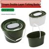Double-Layer Oxygenating Live Fish Bucket for Outdoor Sea and Stream Fishing