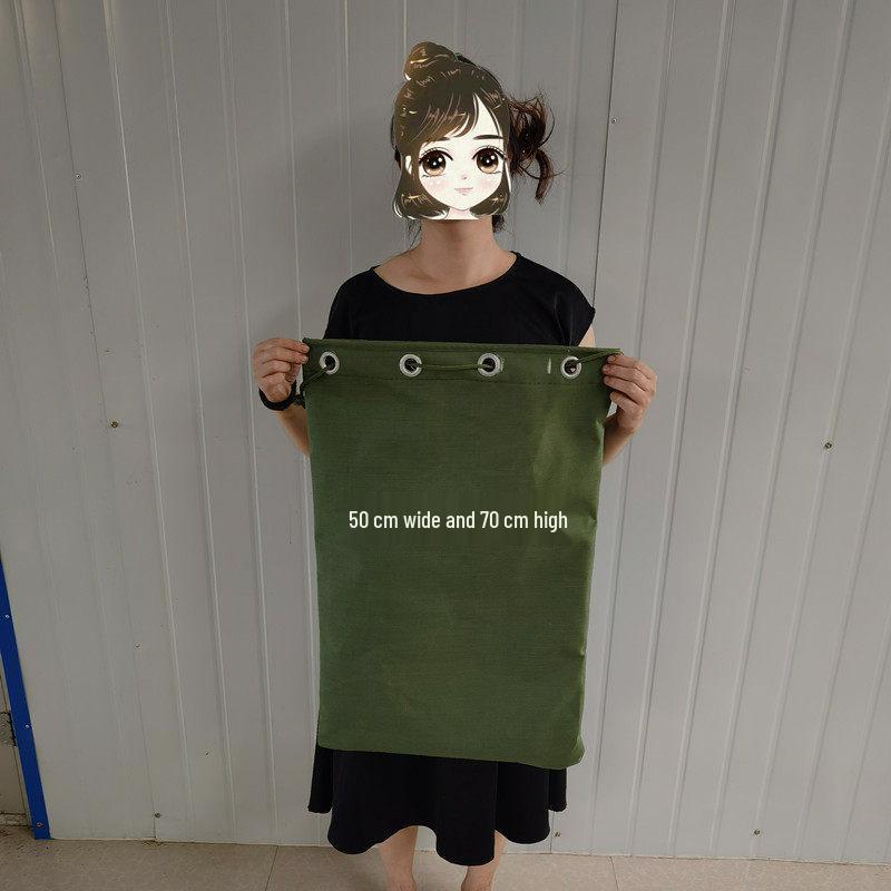 Thickened Large Canvas Bag in Army Green & Black - Jute Woven for Moving, Packing, or Luggage Document