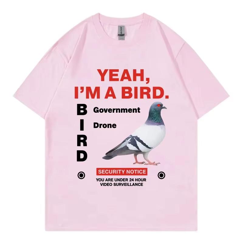 GovernUnisext Funny Pigeon Graphic T Shirts High Street Fashion Trend Short Sleeve Tshirts Unisex Unisex Clothing Loose Cotton Tshirt
