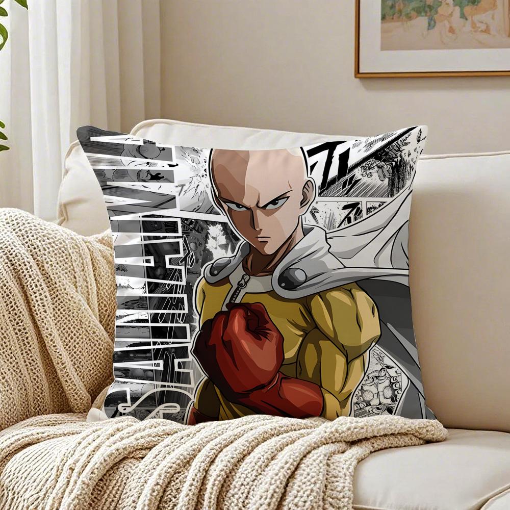 Anime Action OOne Punch MMan Cushion Cover Pillowcase Antidustmite Living Room Sofa Decor Cushion Room