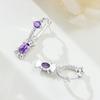Fashion Copper Silver Plated Drop Earrings Women's Colorful Love Heart Zircon Earrings Fine Jewelry for Wedding Engagement Party