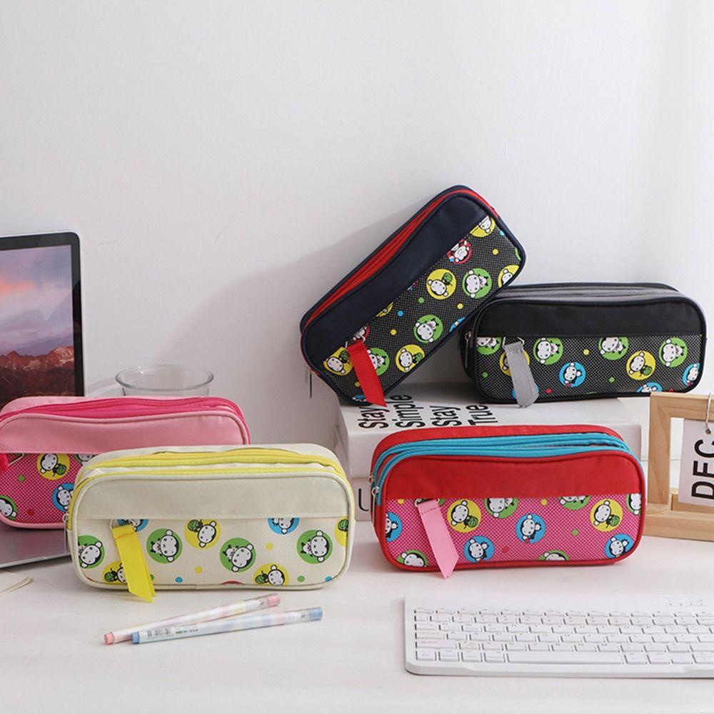 Tragbare Stifttasche Doppellagiges Mäppchen Trendige Stiftebox für Schüler