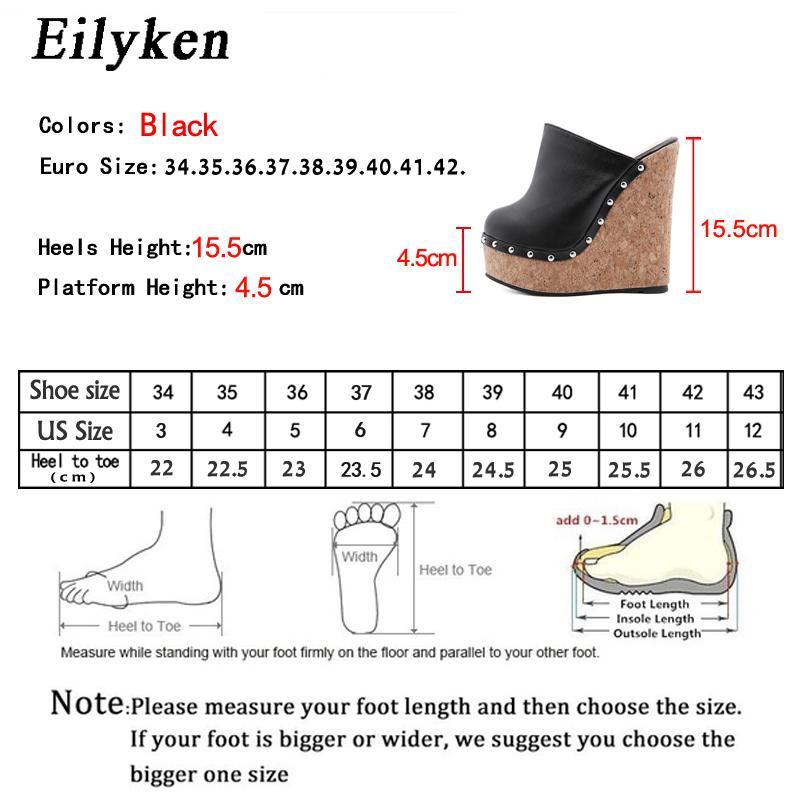 Fashion Eilyken Brand GLADIATOR Rivet Platform Wedges Woman Slippers Fashion High Heels Sandals Summer Pumps Shoes