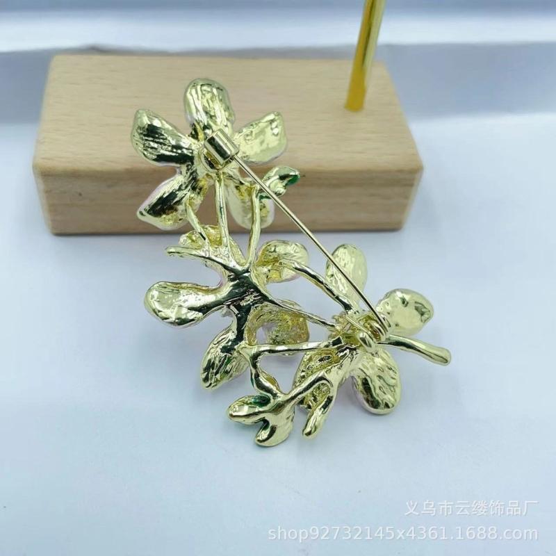 Peach Flower Adornment Formal Event Jewelry Handmade Flower Clothing Jewelry Alloy Texture for Special Occasions