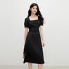Elegant Square Neck Mid-Length Dress