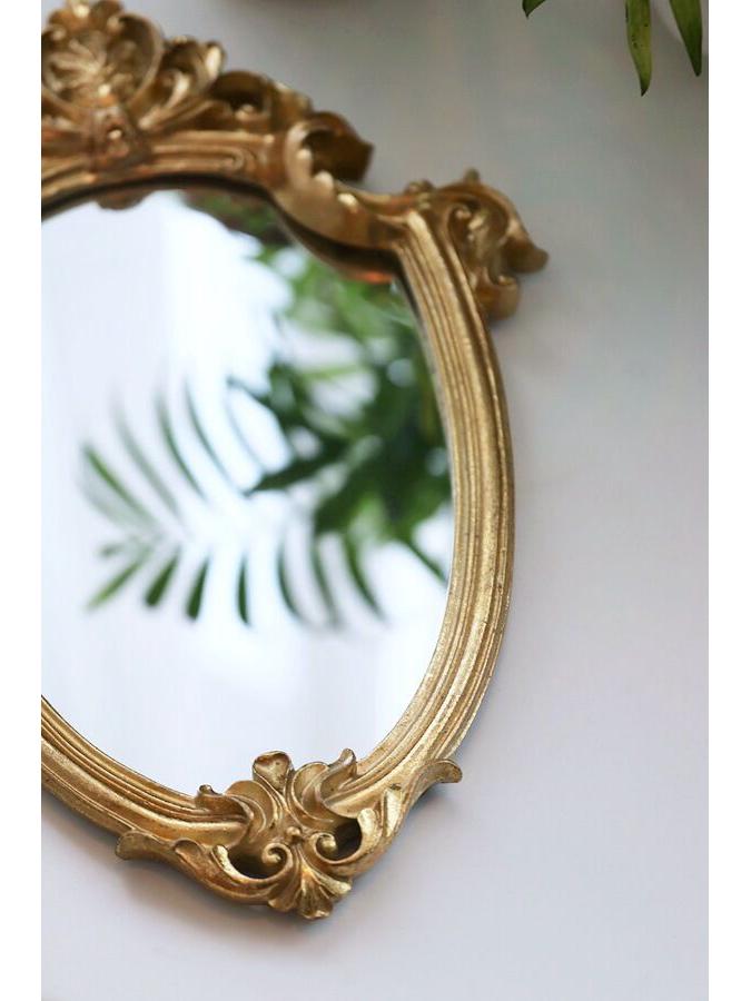 European American Retro Gold Embossed Hollow Wall Mirror Frame
