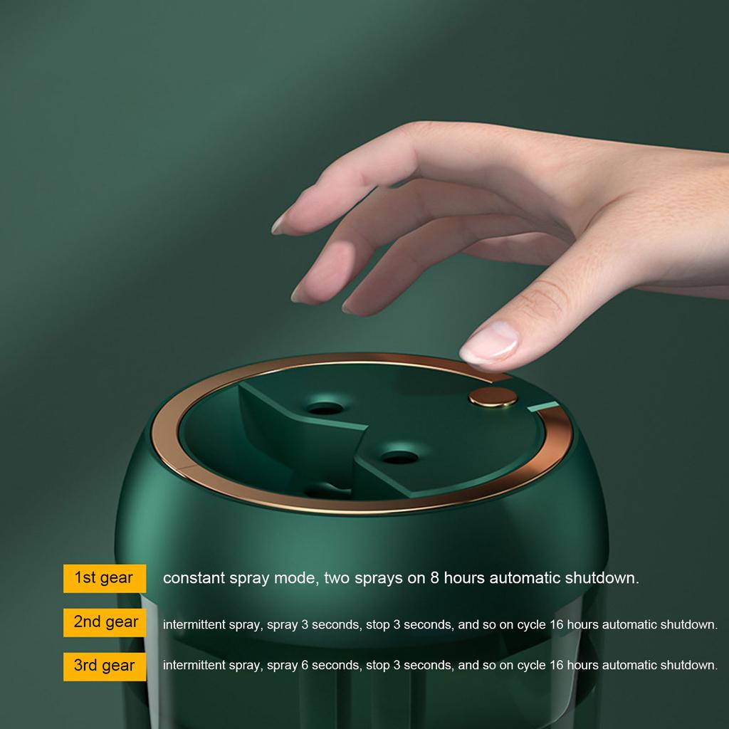 Umidificator de birou 2000 ML Umidificator cu ceață rece Pulverizator dublu Lumină de noapte colorată Umidificator cu umplere superioară pentru camera bebelușului, călătorie, birou Verde