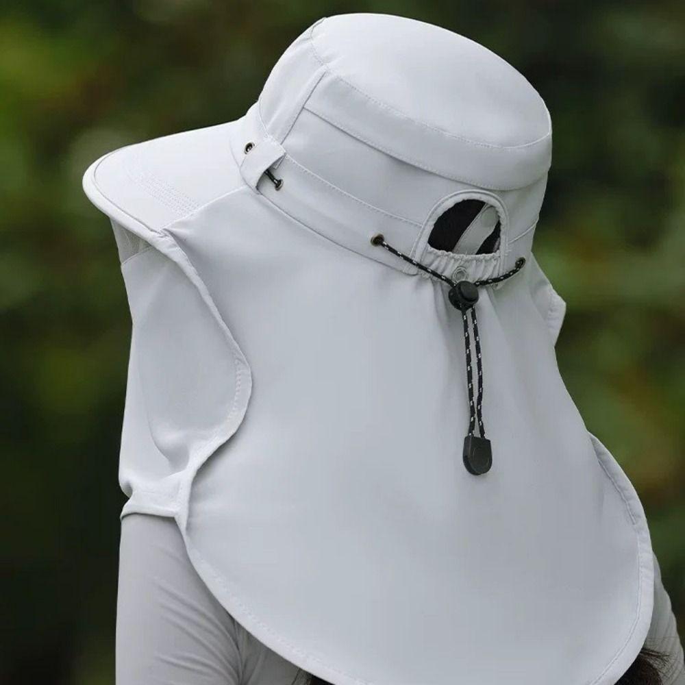 Neck Guard Women Fisherman Hat Quick Drying Face Covering Sunhat Summer Sunscreen Cap  Beach