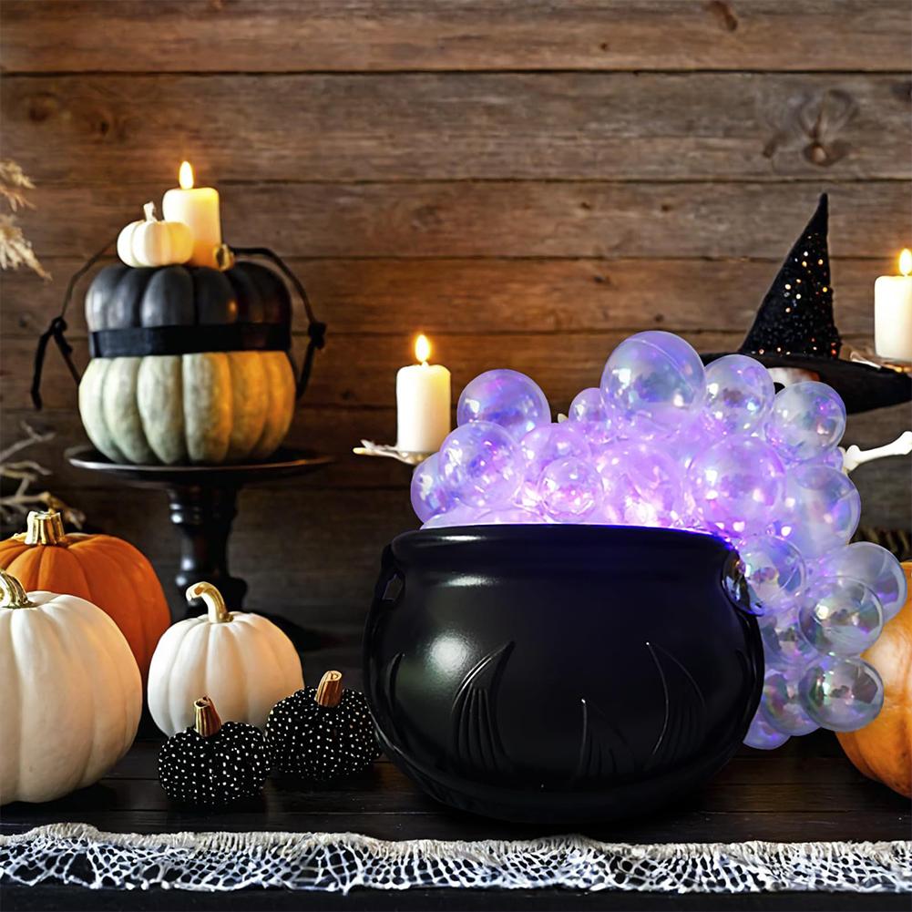 5-1sets Halloween Bubbling Cauldron Set Witch Pot Plastic Bowl for Home Kitchen Room Party Table Halloween Party Decorations