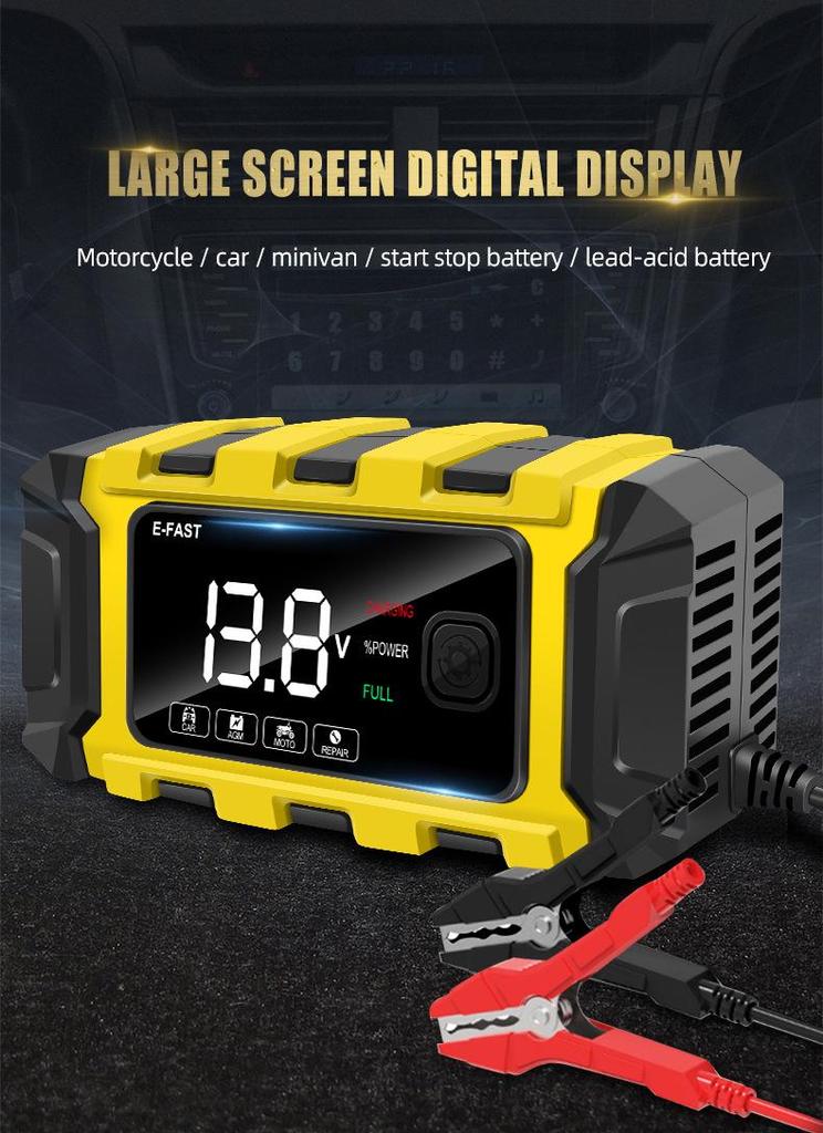 E-FAST 12V6A Smart Car & Motorcycle Battery Charger