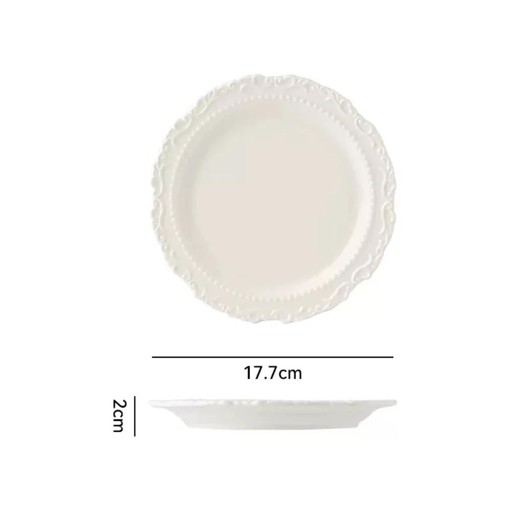 Relief-Keramikteller im französischen Stil, Luxus-Restaurant, Steak-Dessertteller, kreatives einfarbiges Geschirr, exquisite Reisschüssel für Zuhause