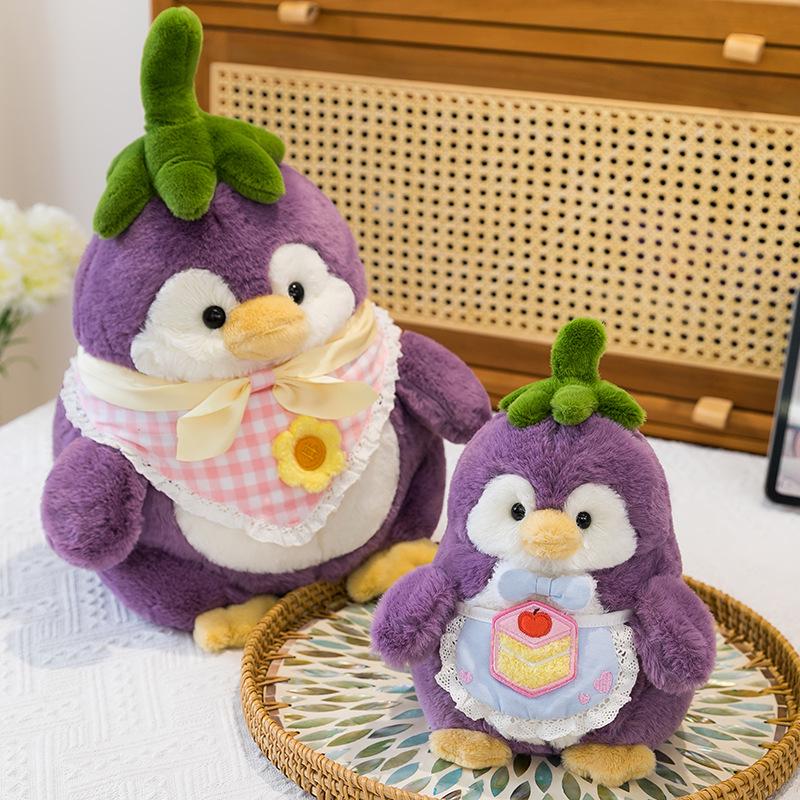 Adorable Eggplant Penguin Plush Toy - Cosplay Goose Pillow for Kids' Birthdays