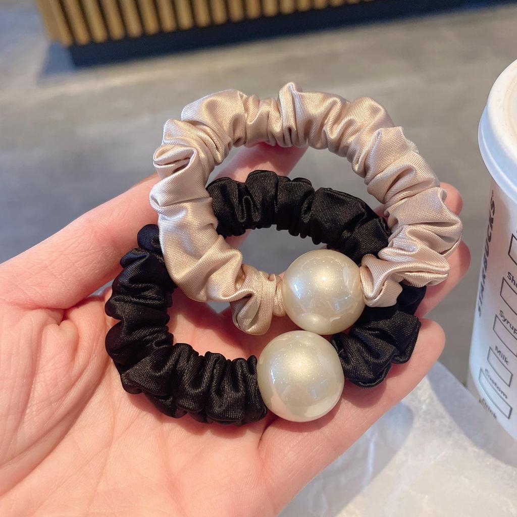 Silky Pearl Elastic Hair Tie - Korean Fashion Basic