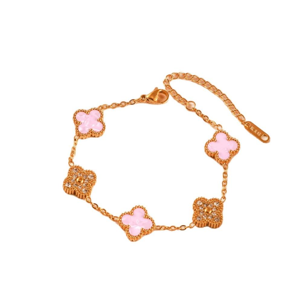 Four-leaf Clover Bracelet - Women's Luxury 18k Gold Plated Sparkling Bracelet