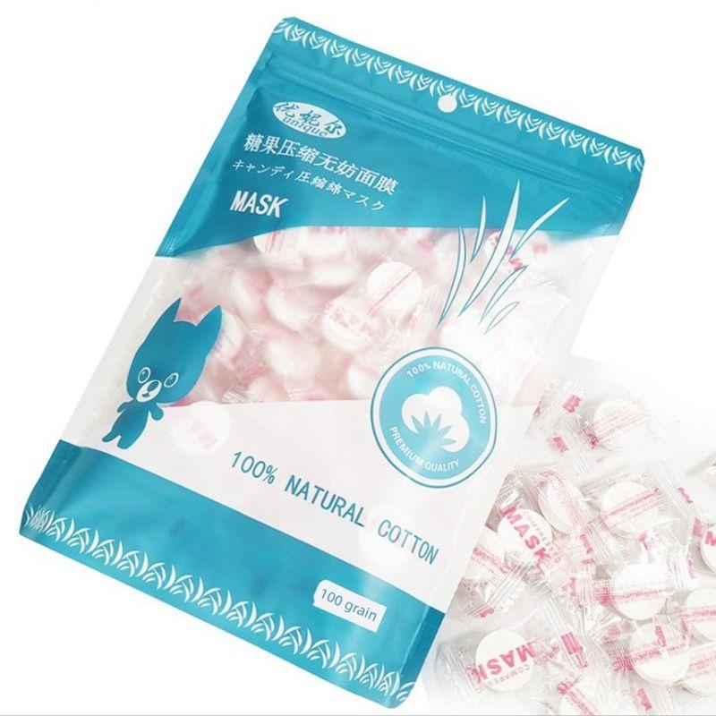 

China-Made Makeup Tools Compressed Facial Mask Tissue Pieces Disposable Non-Woven Silk 100 Pieces Pack Cheap Student TikTok 20 Pack White