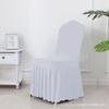 Banquet Chair Cover Thickened Elastic Pleated Skirt Dining Chair Cover Wedding Hotel Party Venue Decoration Simple and Versatile