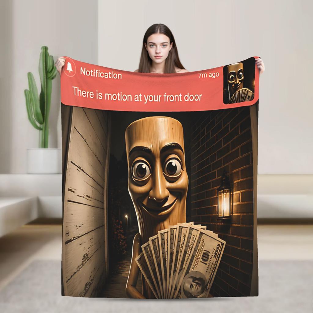 Stylish There is Motion at Your Front Door Neegy Funky Ehh Meme  Blankets Thin Coral Fleece Plush  Cozy Throw Blanket Machine