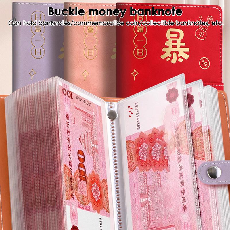 50 Sheets Money Saving Binder Large Capacity Saving Money Planner 2025 Multiple Compartments Cash Storage Bag For Workplace Home