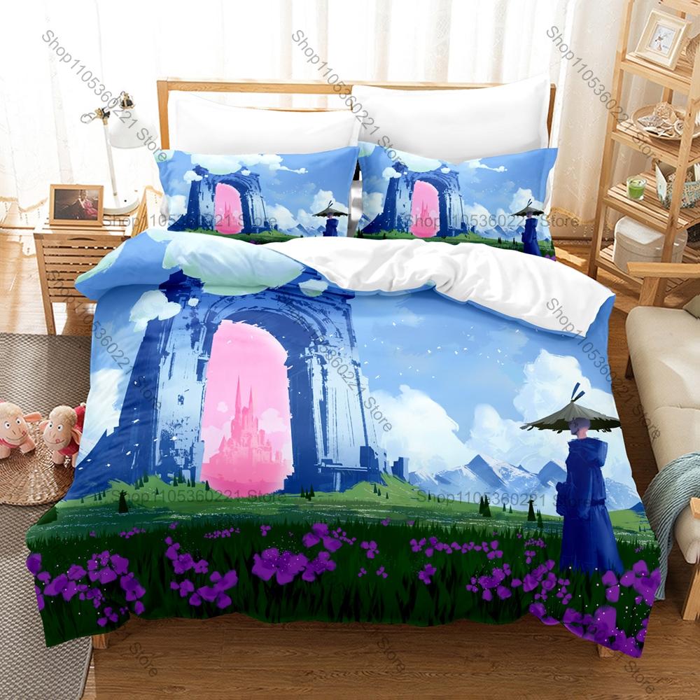 Glowing Magic Fantasy Portal Interdimensional Gate HD Print Bedding Set Duvet Cover + 2 Pillowcases Polyester Game Room Decor