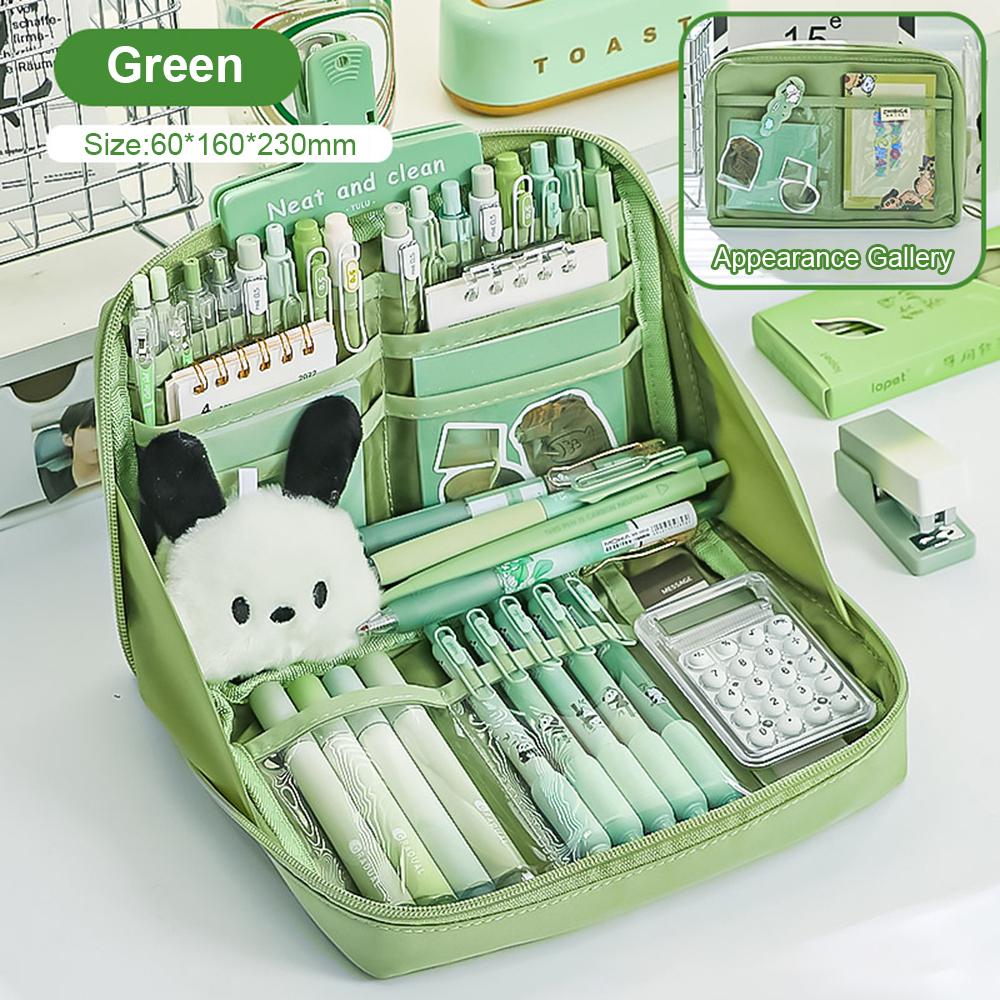 

12 шарів Kawaii Пенал великої місткості Panda Aesthetic Canvas Cute Pen Bag Multi-Function Portable Storage Students