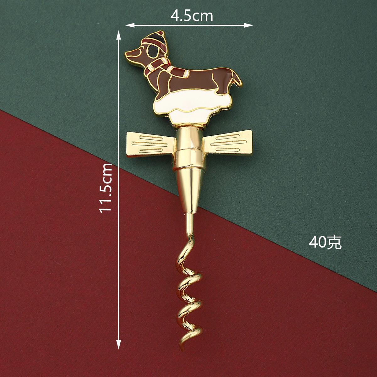 

Christmas Alloy Wine Bottle Opener Bear Puppy Shape Red Pourer Xmas Kitchen Red Wine Openers Party Table Decoration Tools