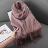 Winter women's red imitation cashmere scarf high sense 2025 will scarf soft temperament versatile warm shawl men