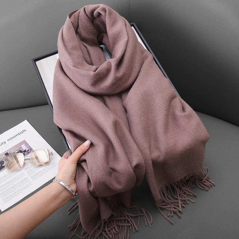Winter women's red imitation cashmere scarf high sense 2025 will scarf soft temperament versatile warm shawl men