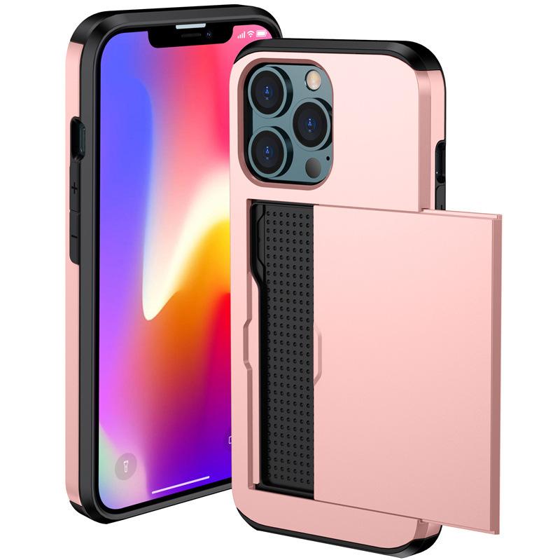 Applicable to iPhone17ProMax mobile phone case, Apple 16 card slider cover armor Samsung S25 armor Note20