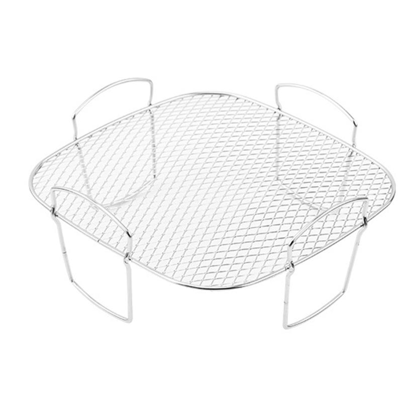 

Квадратная корзина для аэрофритюрницы из нержавеющей стали 304, вставка, можно мыть в посудомоечной машине, решетка для гриля для приготовления пищи, выпечки и дегидратации продуктов 1