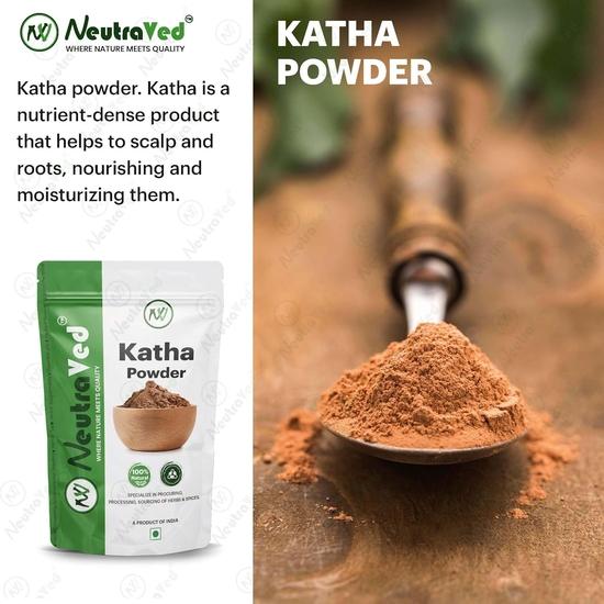 NeutraVed Natürliches Katha-Pulver | Angereichert mit essentiellen Nährstoffen, Chemikalienfrei | Ideal für alle Haartypen - 250 g