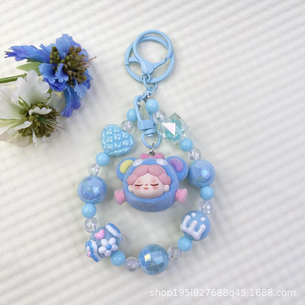 Flocking Wizard Cute Grain Mobile Phone Chain Keychain Bag Doll Pendant Accessories