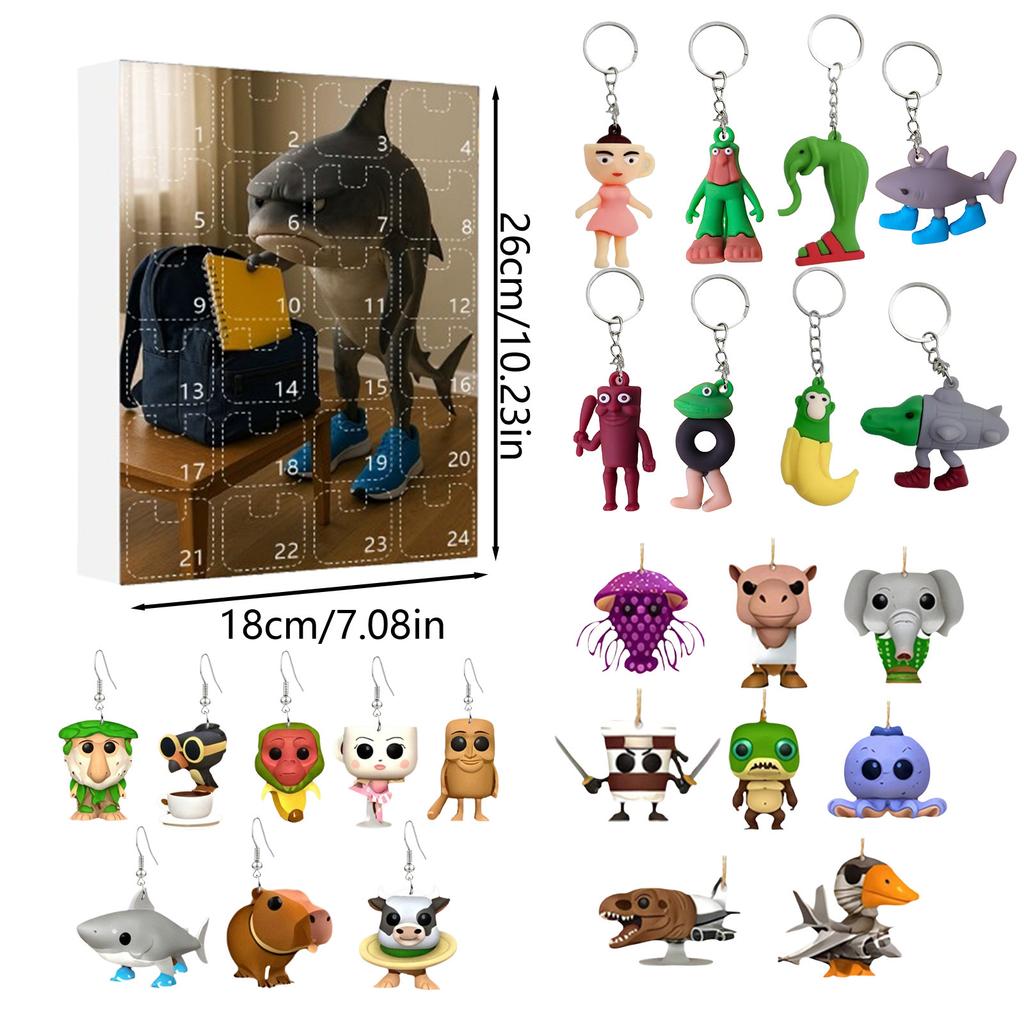 Tung Tung Tung Sahur Shan Hai Jing Blind Box Flacher Anhänger Ohrringe Accessoire Schlüsselanhänger Anhänger