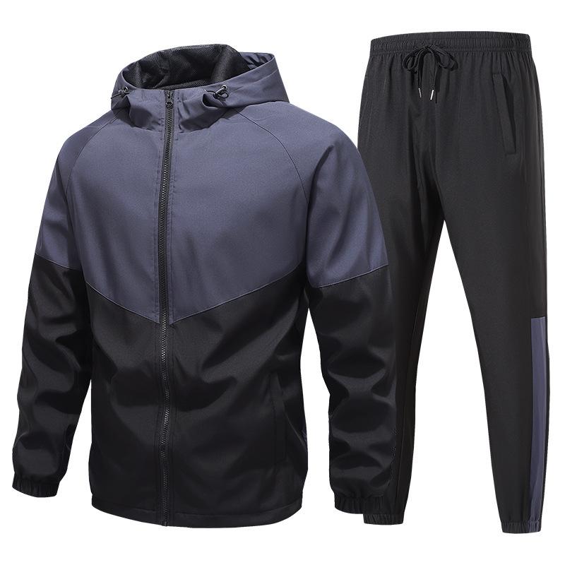 

European Men s Casual Jacket & Sports Two-Piece Set - Trendy, Handsome, and Youthful S серо голубой