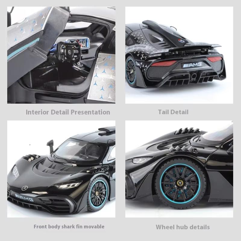 New 1:18 Mercedes Benz AMG ONE Super Sports Vehicle Alloy Dieacst Model Car Sound & Light Classic Hobby Collectibles Birthday Gifts