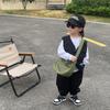 Crossbody Bag with Large Capacity for Outdoor Snacks, Simple Letter Design, Children's Single Shoulder Bag