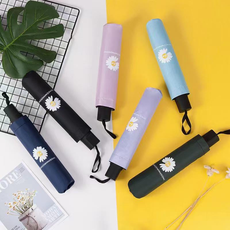 Spot Daisy Eight-Bone Folding Umbrella: Water-Repellent, Sunscreen, Dual-Use for Sun and Rain